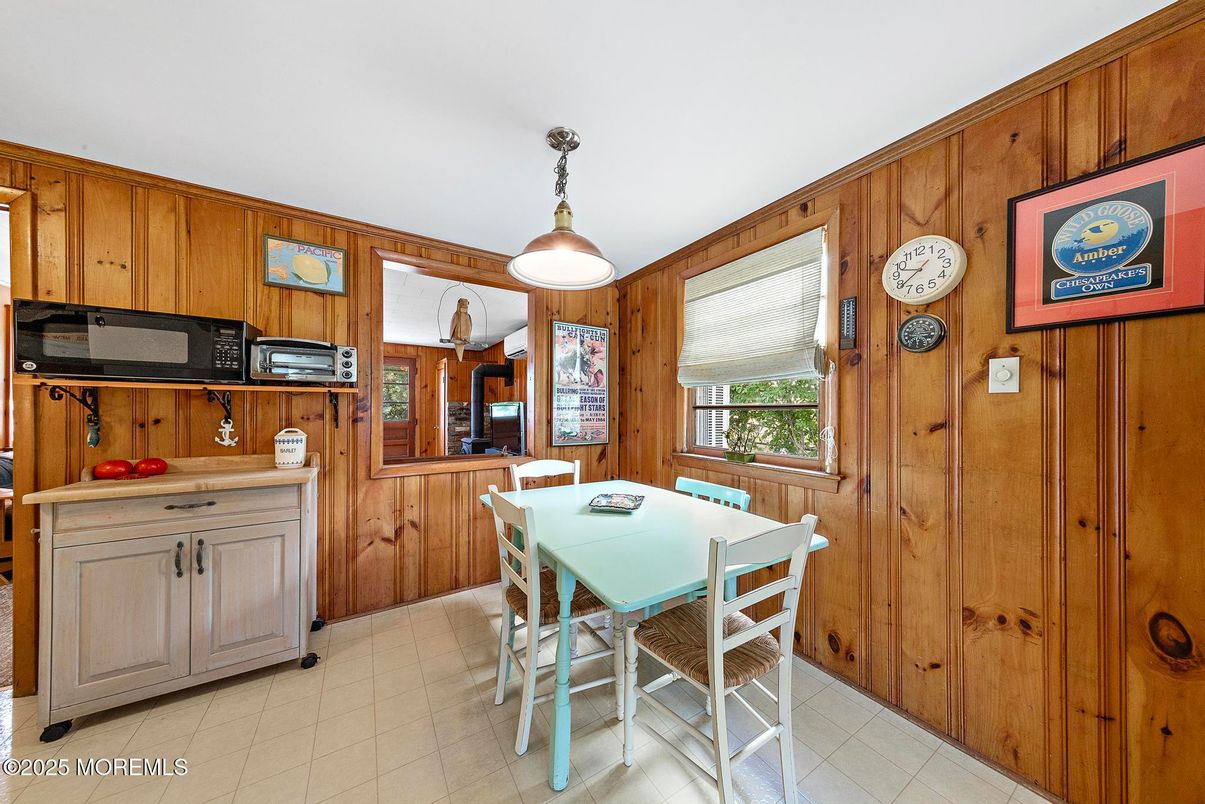 Dining room, Interior, Pendant Lights, Wooden Walls