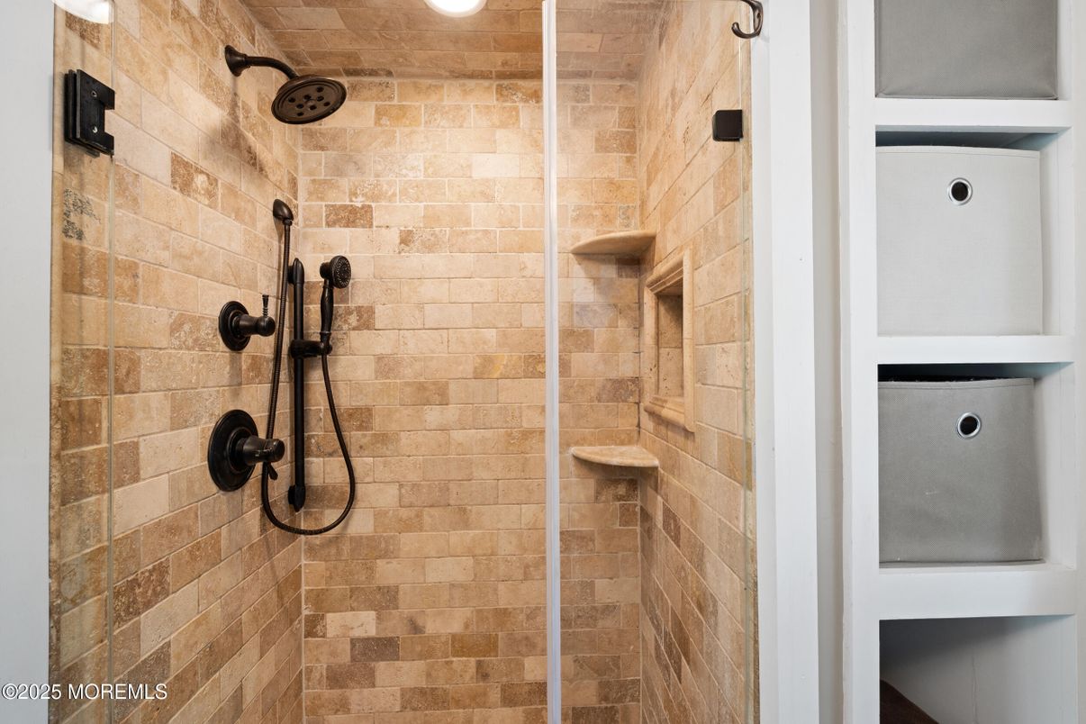 Bathroom, Interior, Recessed Lighting, Stone Walls