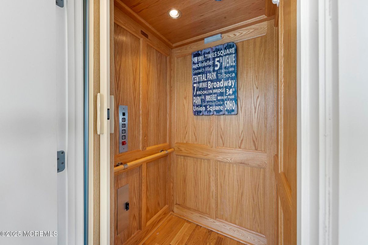 Elevator, Interior, Recessed Lighting, Wooden Ceilings, Wood Texture Flooring, Wooden Walls