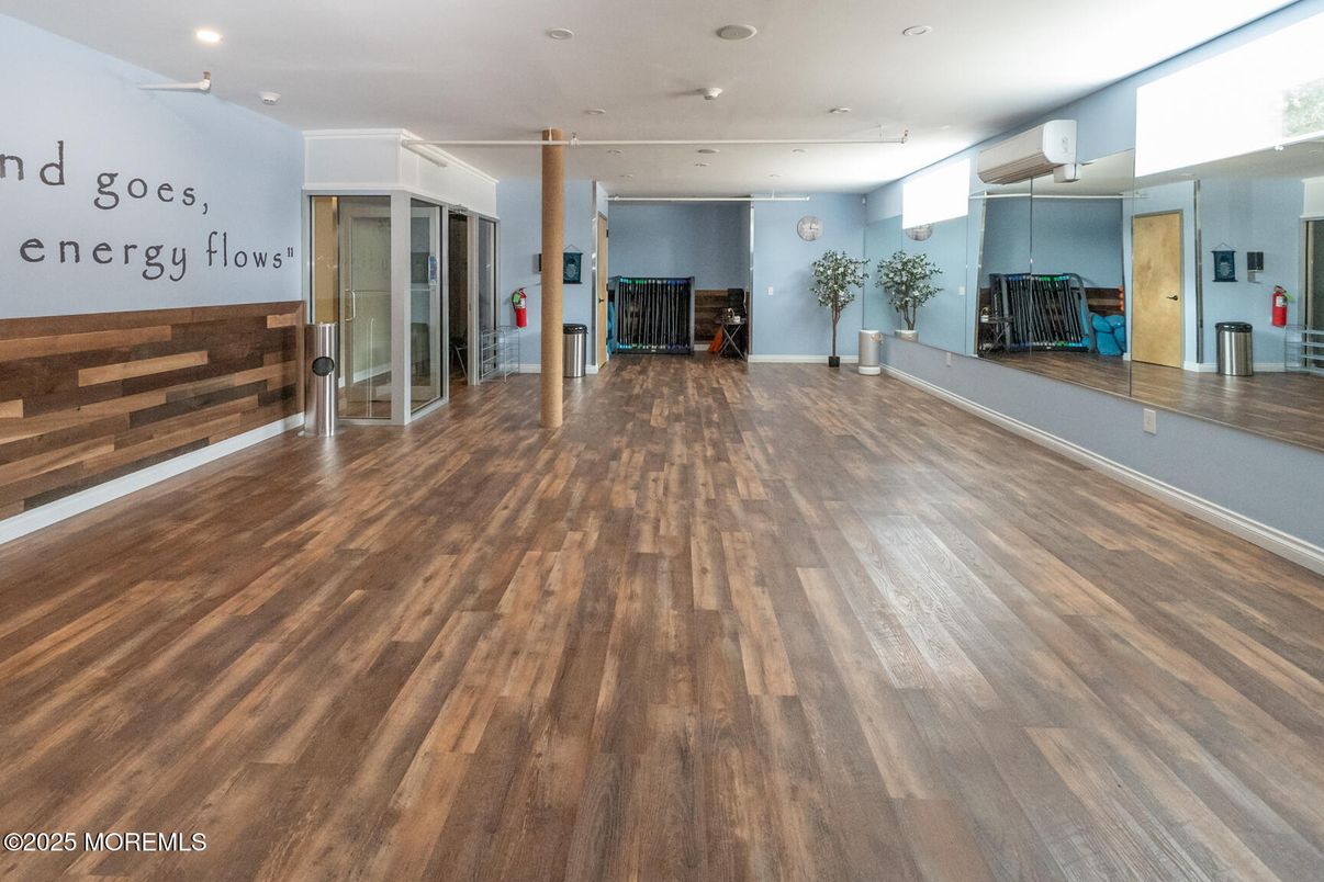 Empty room, Fireplace, Interior, Recessed Lighting, Wood Texture Flooring