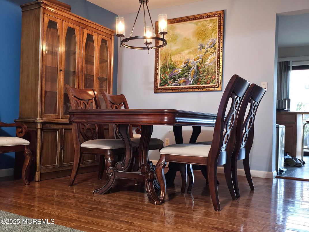 Chandelier, Dining room, Interior, Wood Texture Flooring