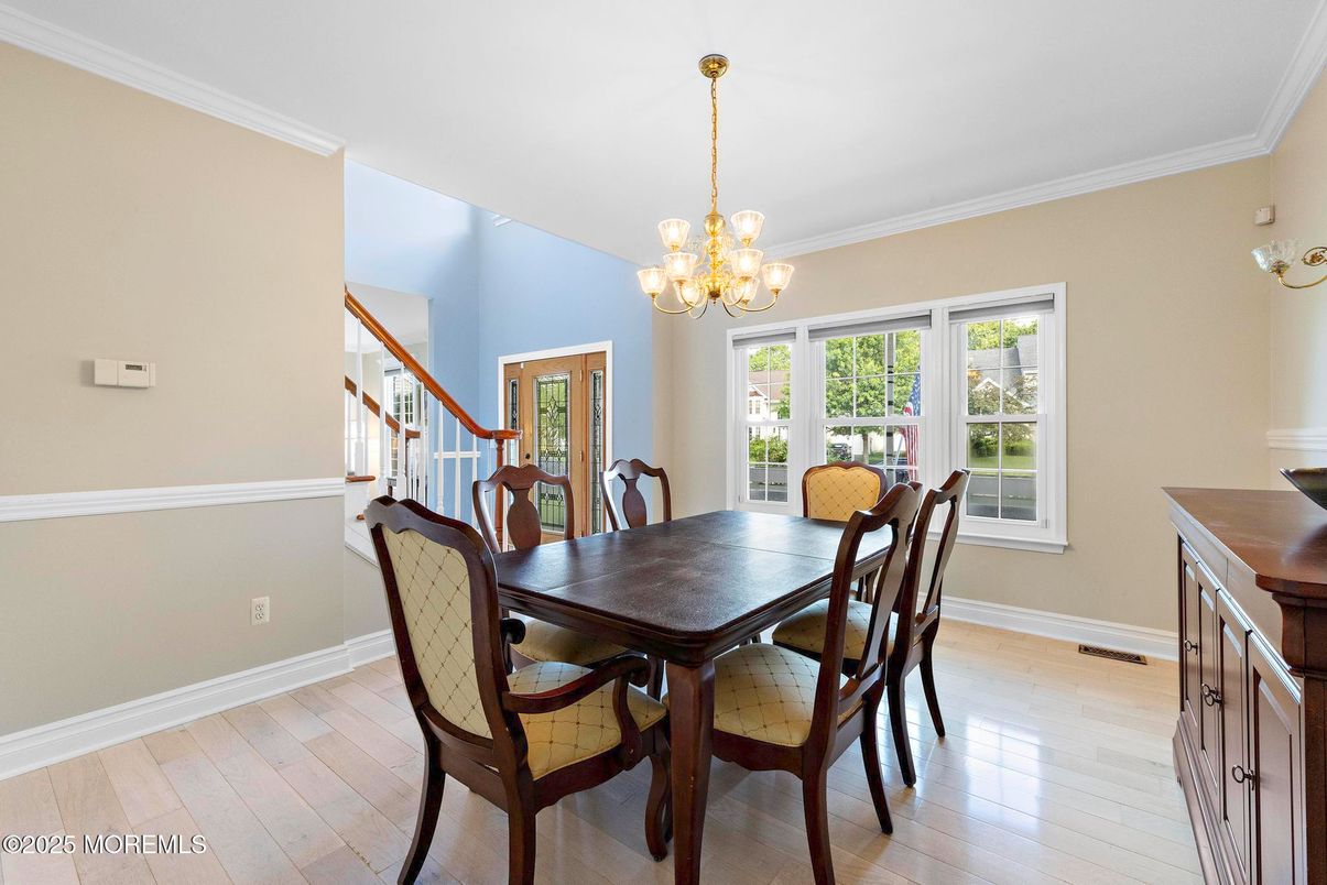 Chandelier, Dining room, Interior, Wood Texture Flooring