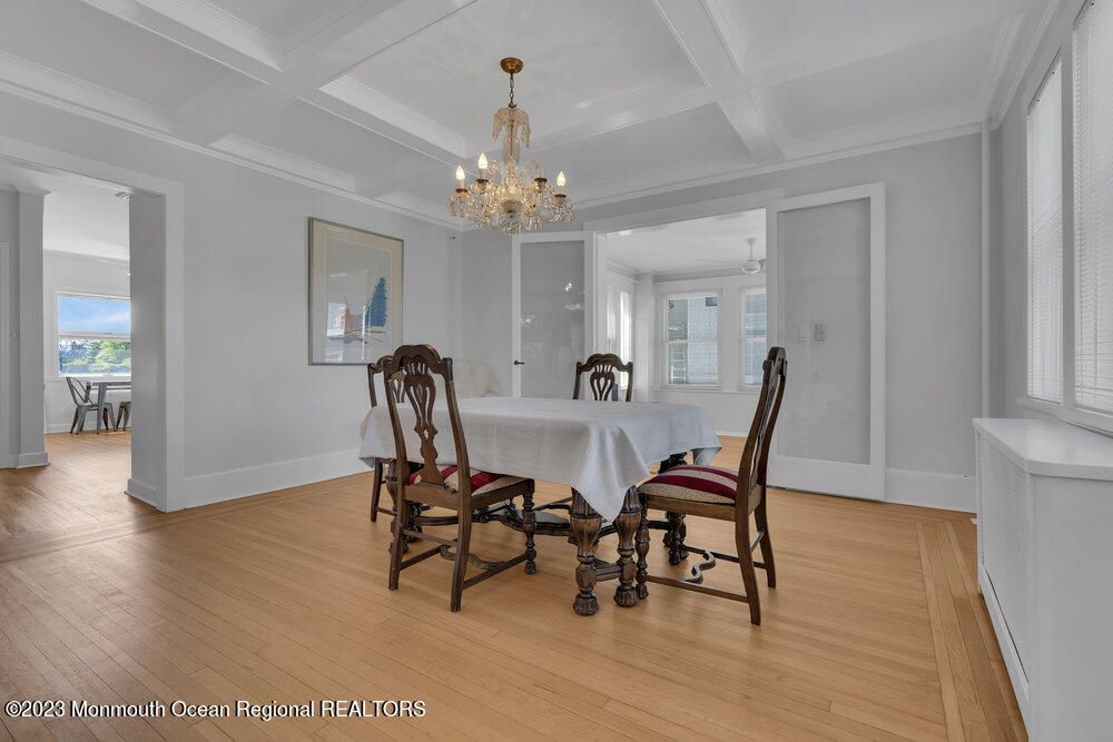 Chandelier, Dining room, Interior, Wood Texture Flooring