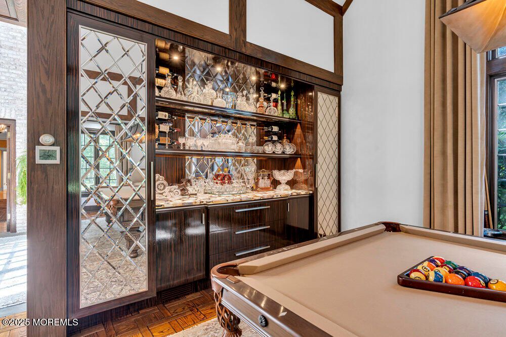 Billiard Table, Game Room, Interior, Wood Texture Flooring