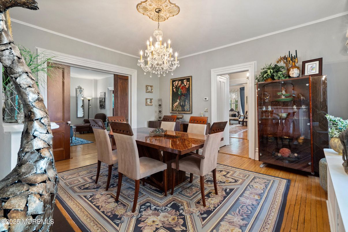 Chandelier, Dining room, Interior, Wood Texture Flooring