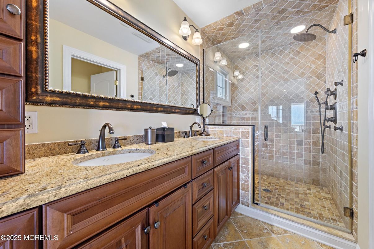 Bathroom, Dual Sink Vanities, Glass Shower, Interior