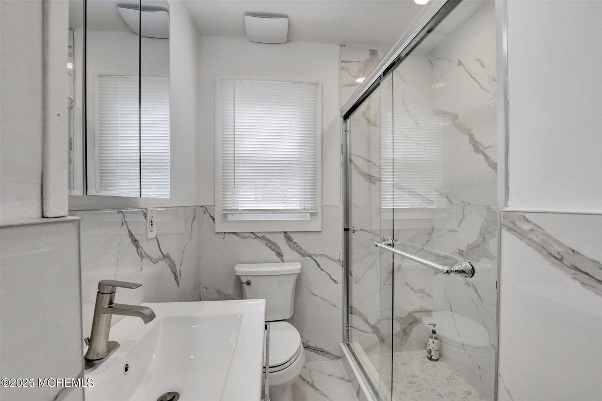 Bathroom, Glass Shower, Interior, Marble Walls