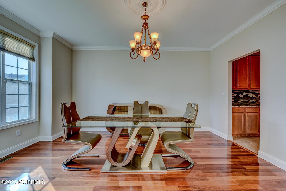 Chandelier, Dining room, Interior, Wood Texture Flooring