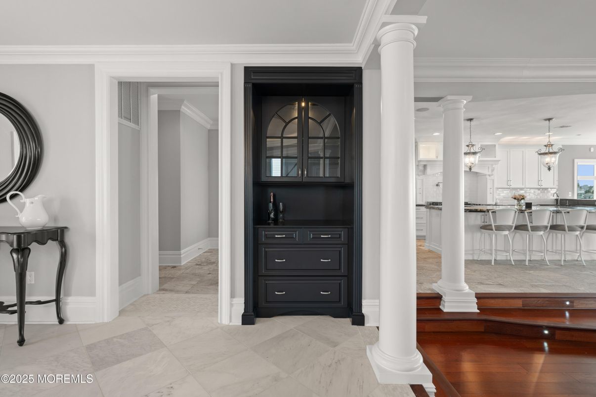 Interior, Kitchen, Marble, Pendant Lights, Recessed Lighting