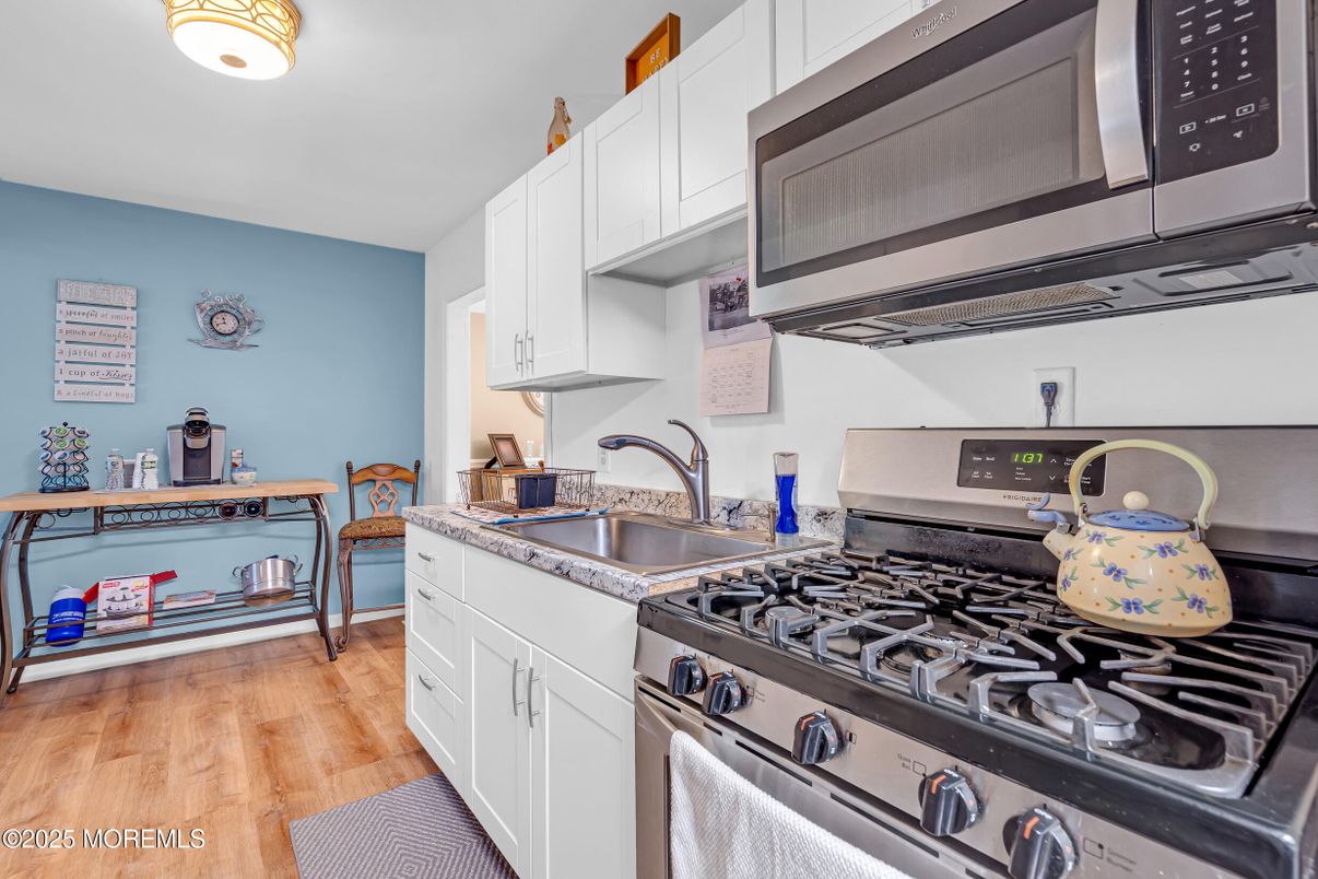 Interior, Kitchen, Stainless Steel Appliances, Wood Texture Flooring