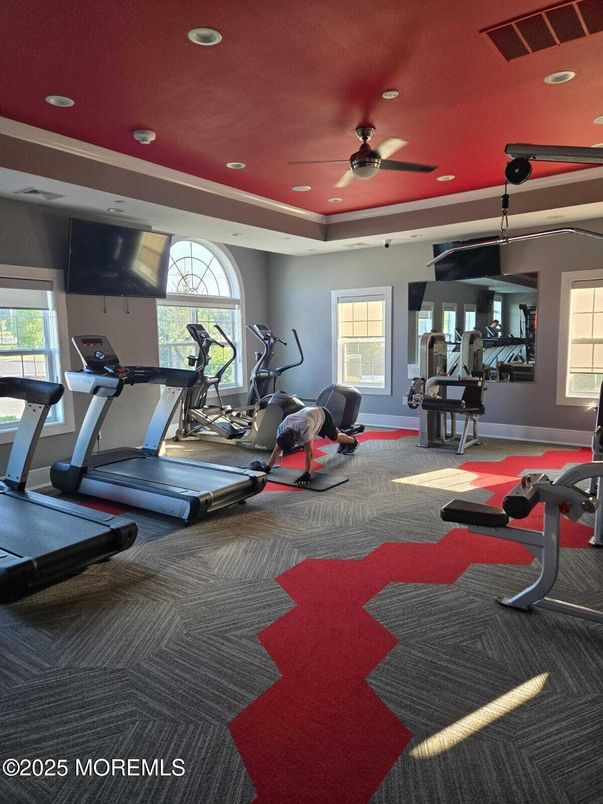 Fitness Equipment, Gym, Interior, Recessed Lighting