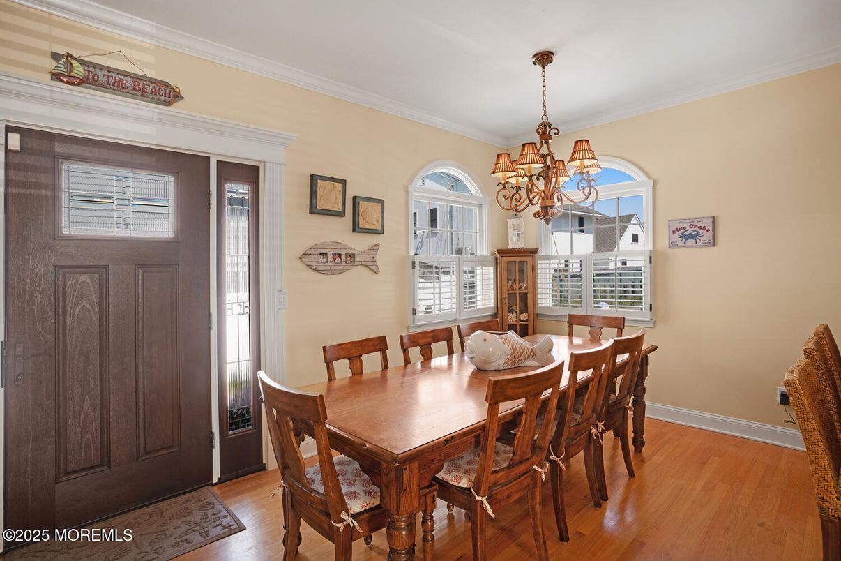 Chandelier, Dining room, Interior, Wood Texture Flooring
