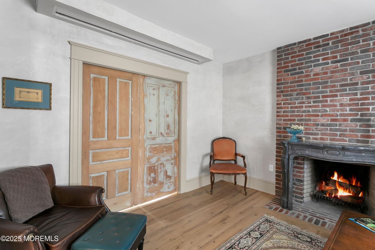 Fireplace, Interior, Stone Walls, Wood Texture Flooring