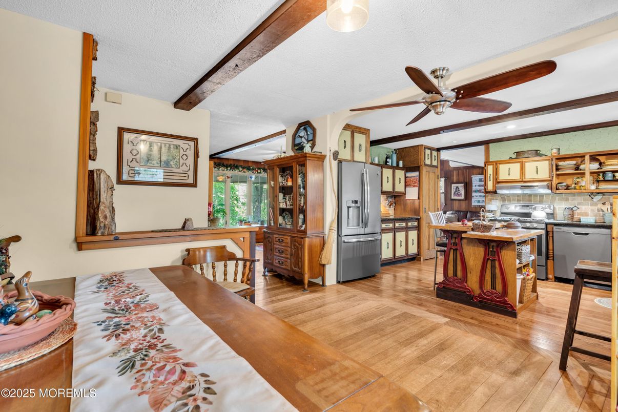 Interior, Kitchen, Wooden Beams, Wood Texture Flooring