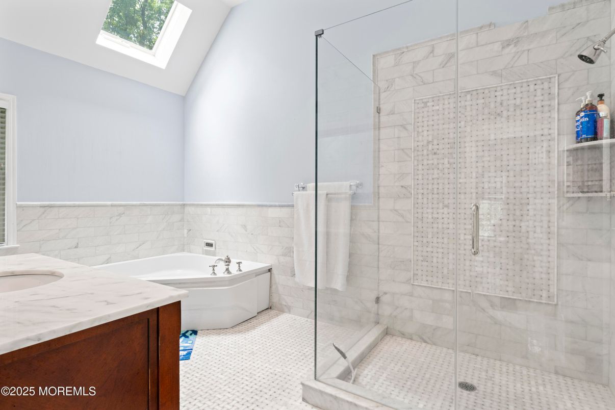 Bathroom, Glass Shower, Interior, Marble Walls