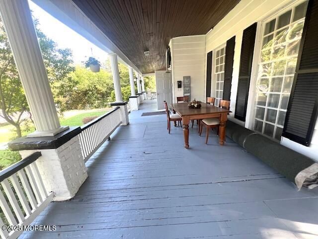 Dining room, Exterior, Wood Texture Flooring