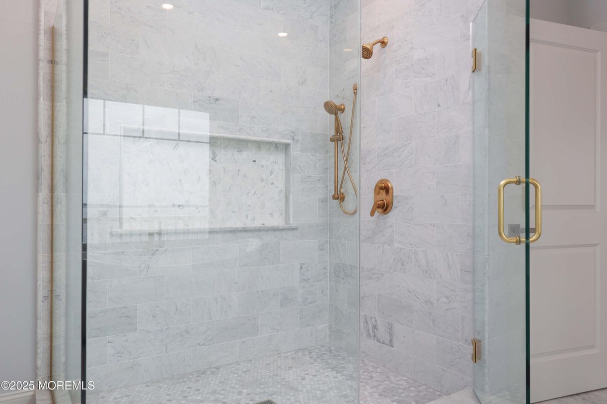 Bathroom, Glass Shower, Interior, Marble Walls