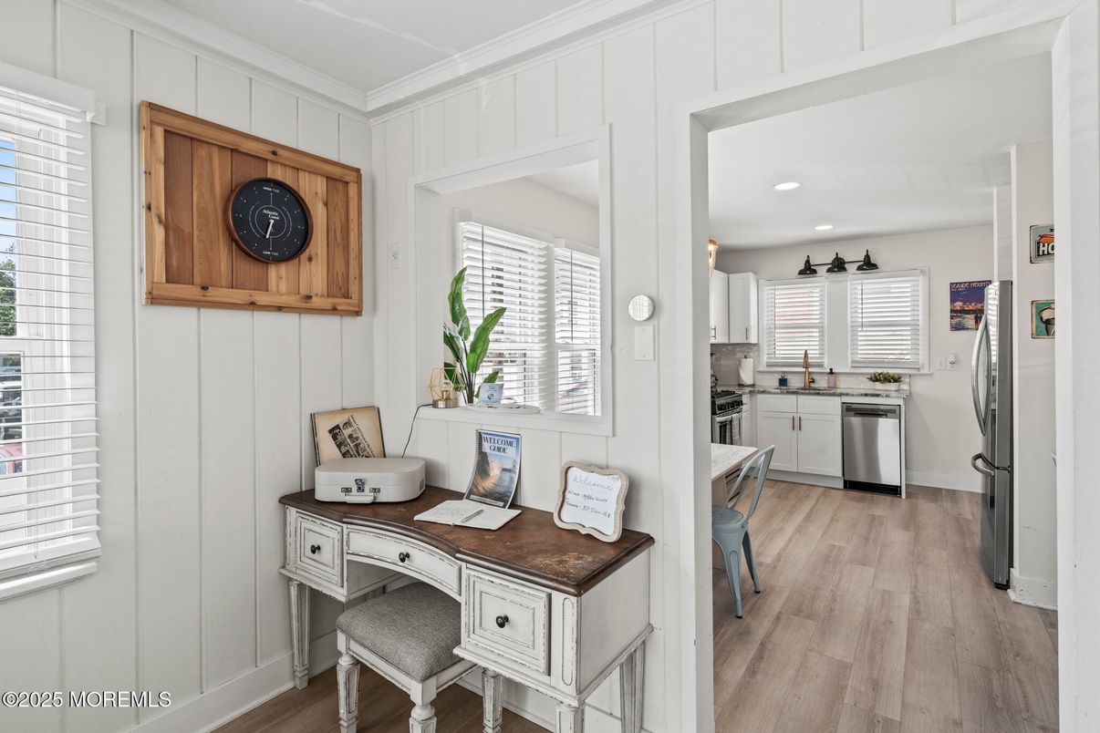 Interior, Kitchen, Recessed Lighting, Wood Texture Flooring
