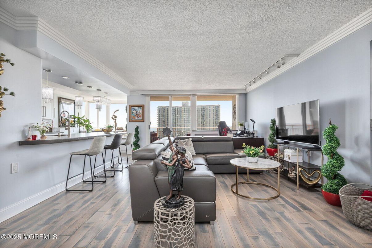 Interior, Living room, Pendant Lights, Wood Texture Flooring