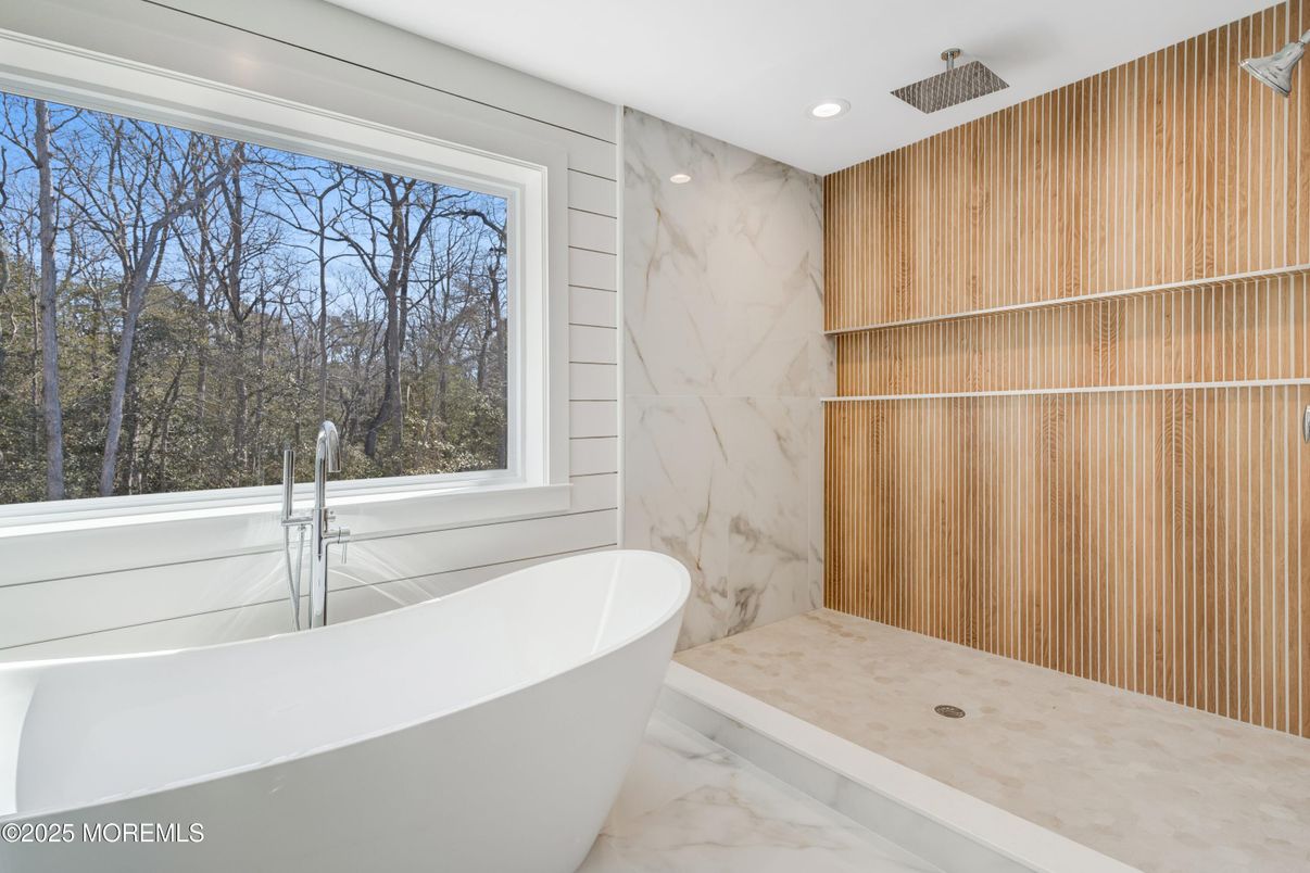 Bathroom, Free Standing Baths, Interior, Marble, Marble Walls, Recessed Lighting
