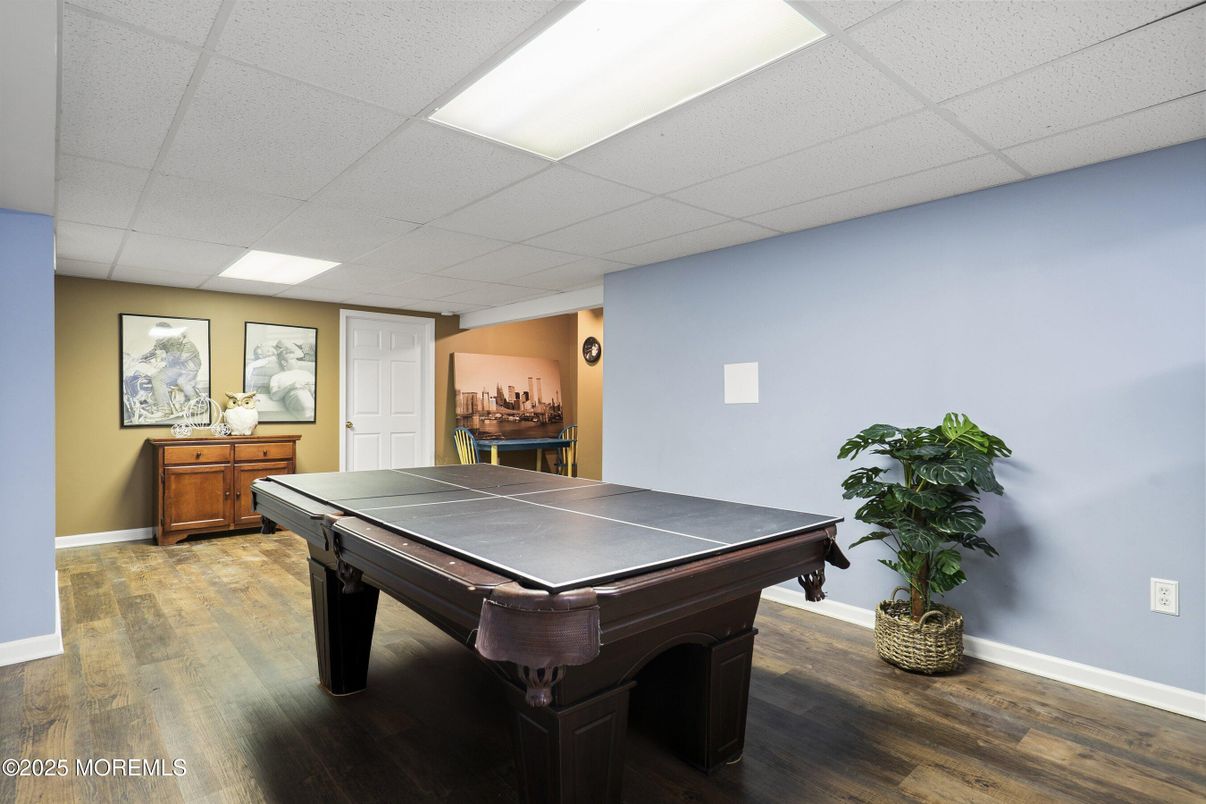 Game Room, Interior, Recessed Lighting, Wood Texture Flooring