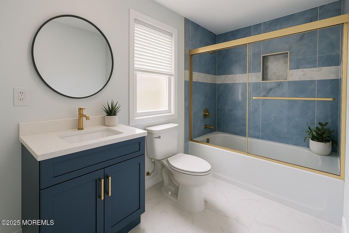 Bathroom, Glass Shower, Interior, Marble