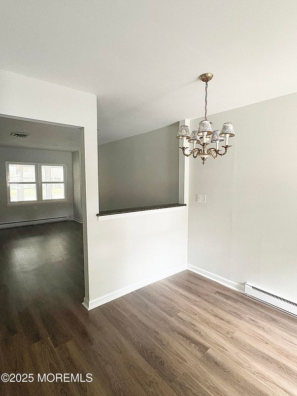 Chandelier, Empty room, Interior, Wood Texture Flooring