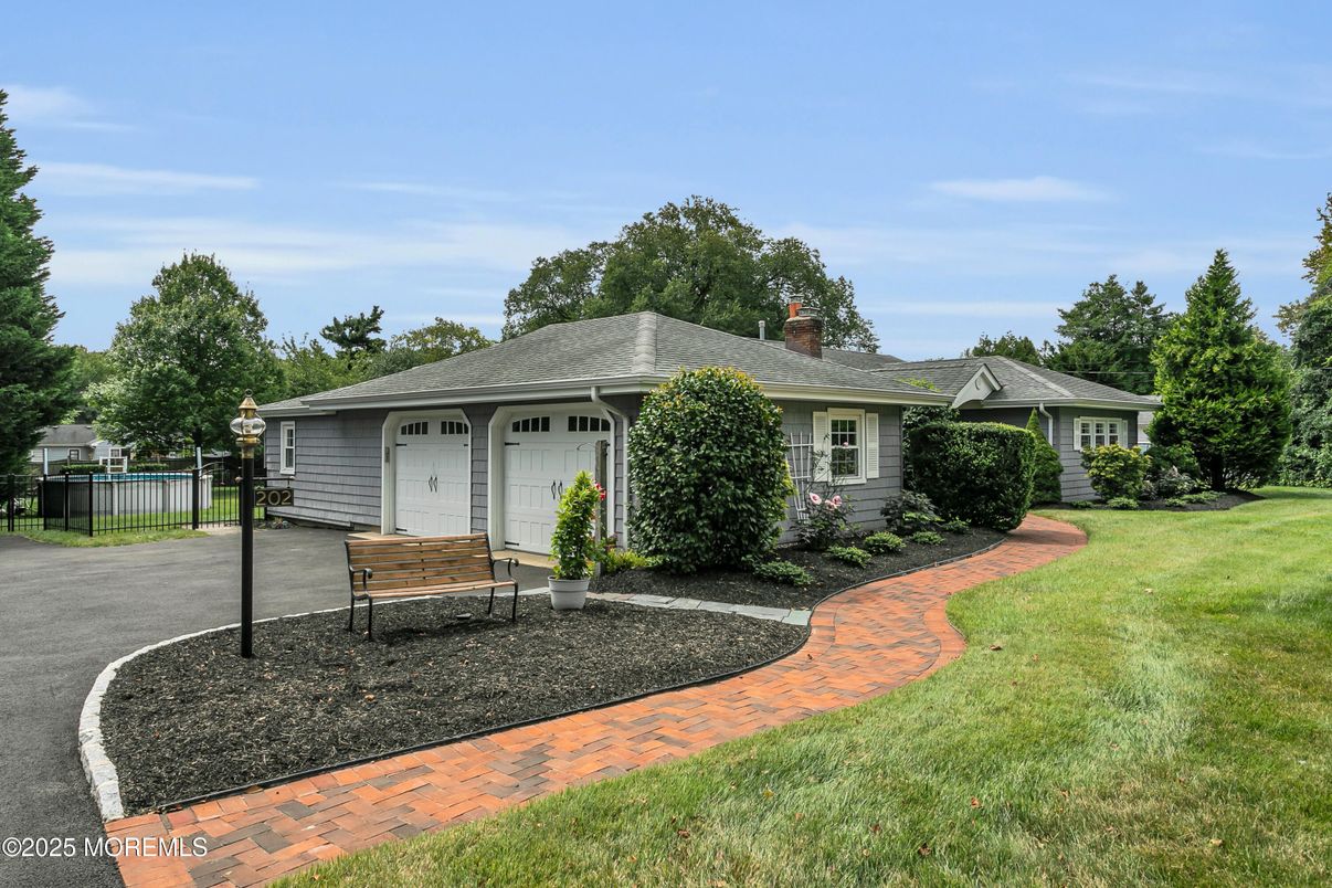 Backyard, Detached Garage, Exterior, Facade, Ranch