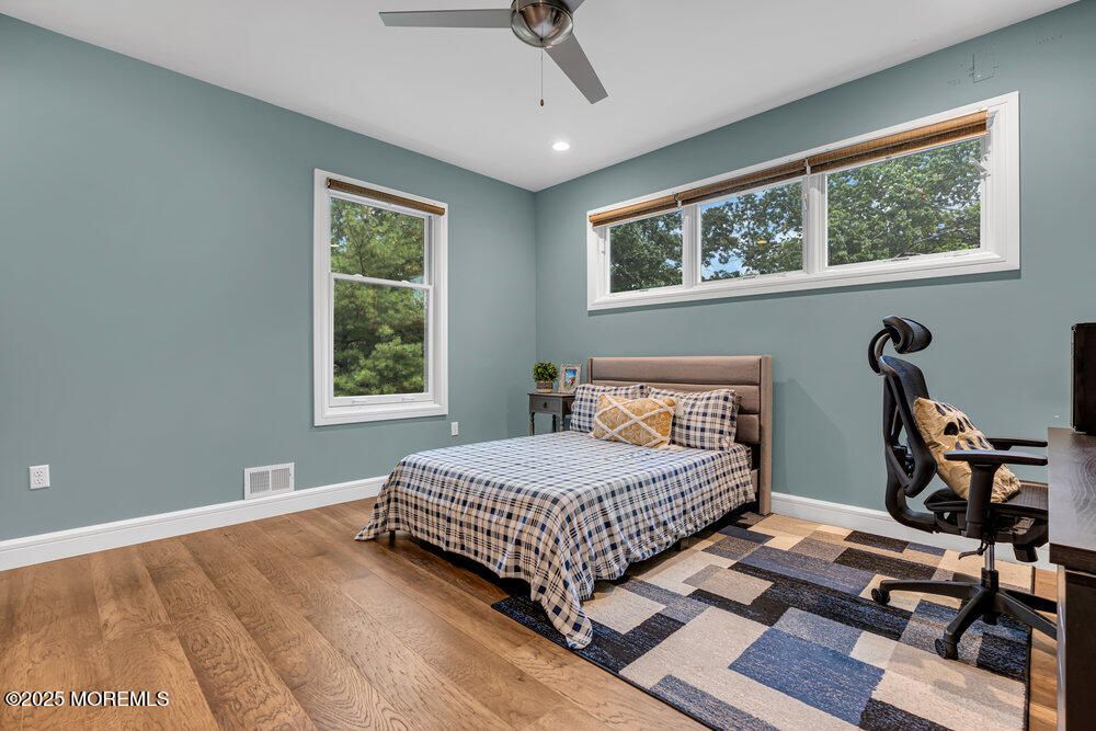 Bedroom, Home Office, Interior, Recessed Lighting, Wood Texture Flooring