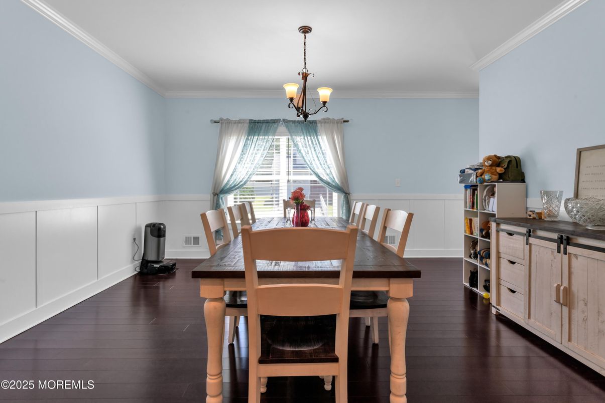 Chandelier, Dining room, Interior, Wood Texture Flooring