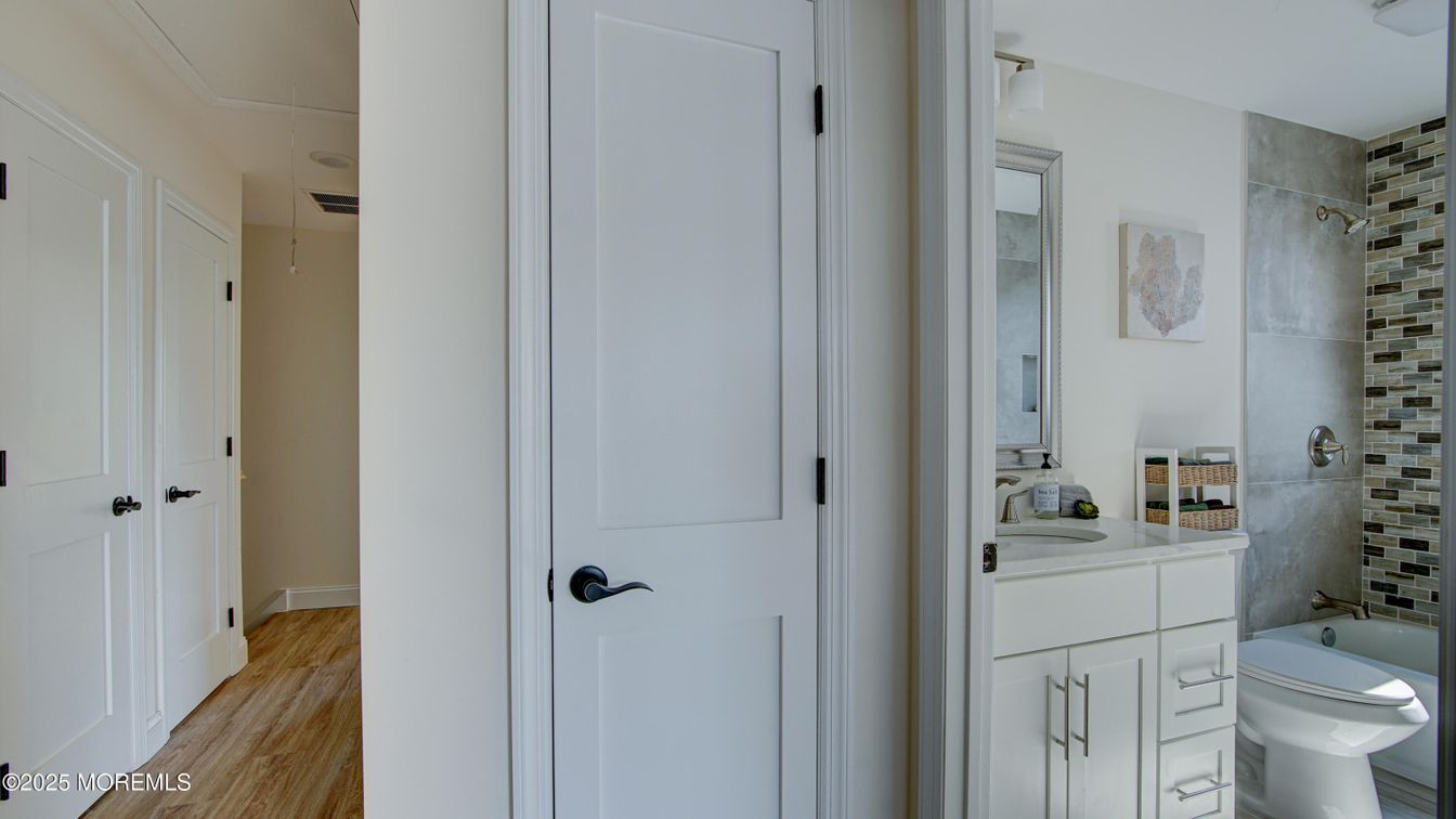 Bathroom, Interior, Washer, Wood Texture Flooring