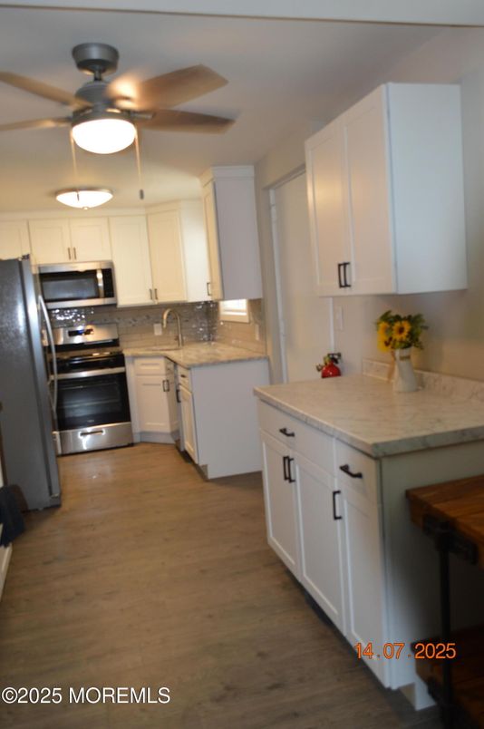 Interior, Kitchen, Stainless Steel Appliances, Wood Texture Flooring