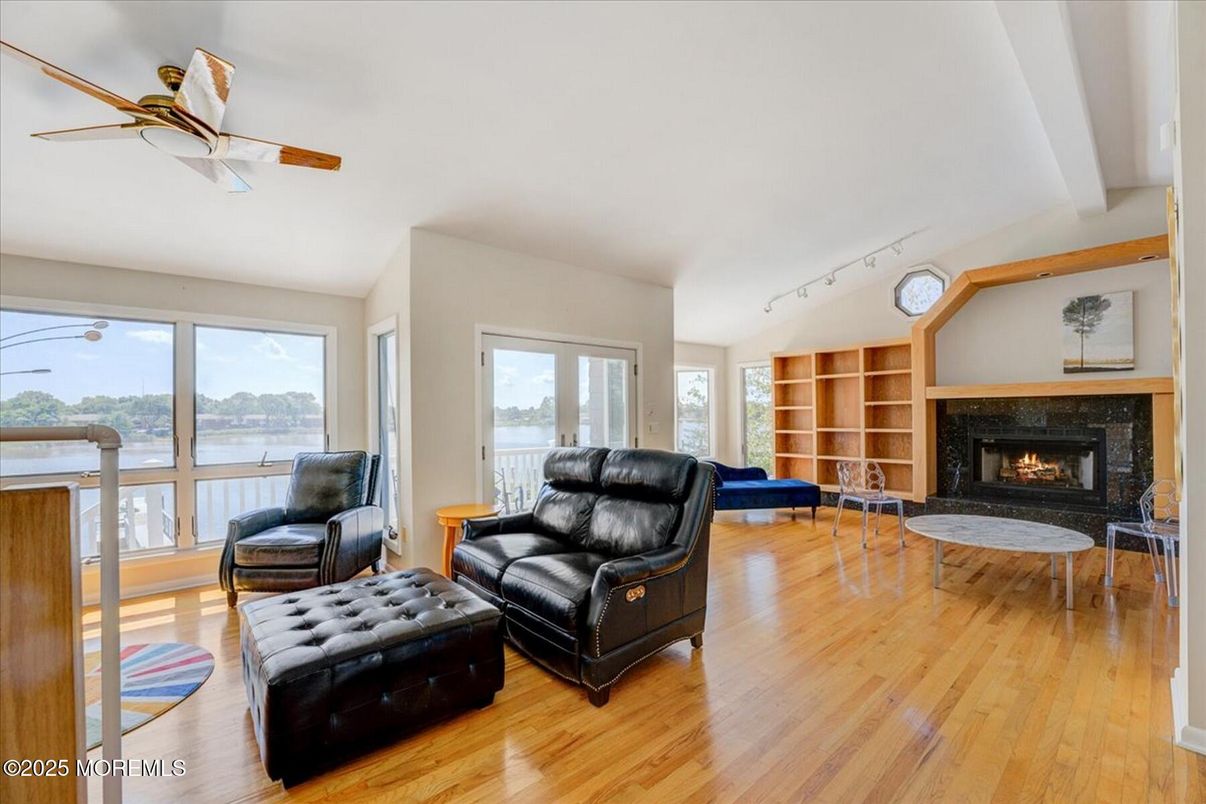 Fireplace, Interior, Living room, Water, Wood Texture Flooring