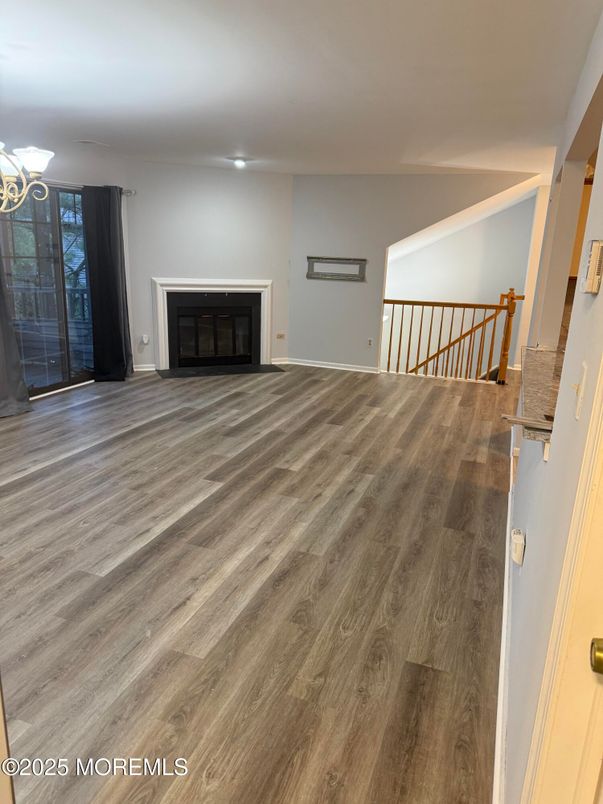 Empty room, Fireplace, Interior, Wood Texture Flooring
