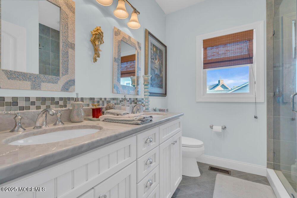 Bathroom, Dual Sink Vanities, Glass Shower, Interior