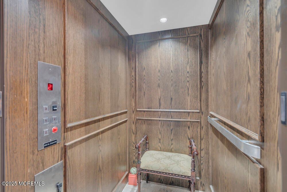 Elevator, Interior, Recessed Lighting, Wooden Walls