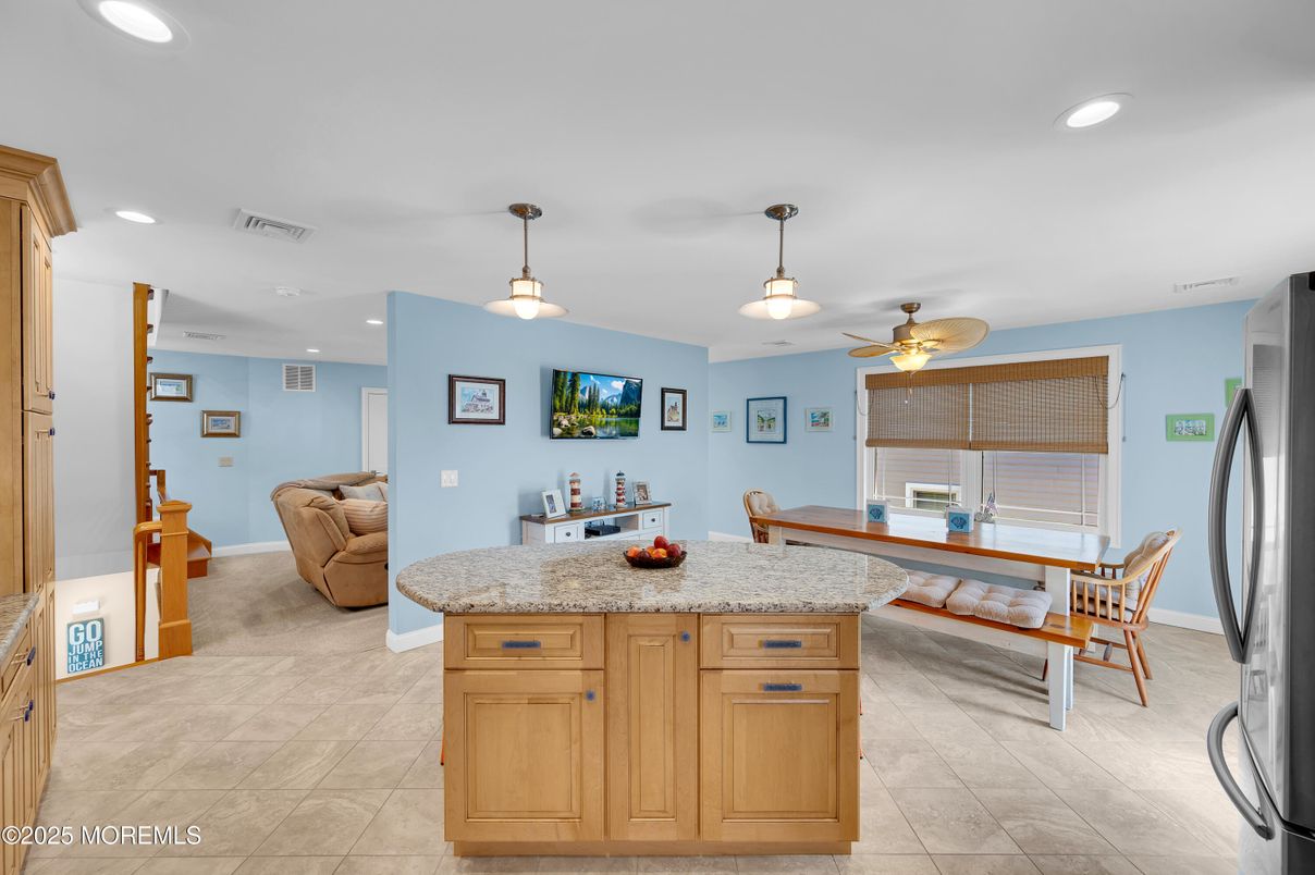 Dining room, Interior, Kitchen, Living room, Pendant Lights, Recessed Lighting