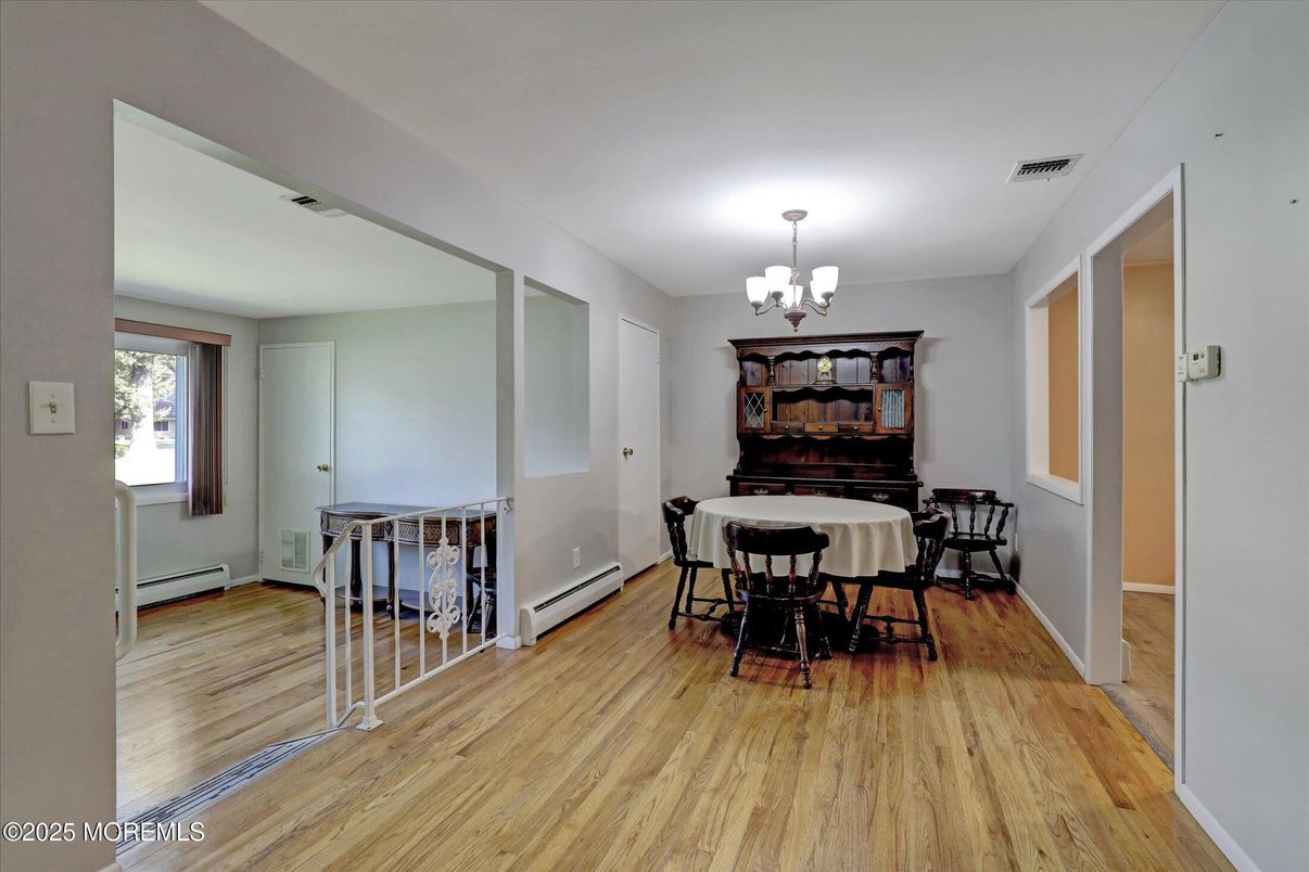 Chandelier, Dining room, Interior, Wood Texture Flooring