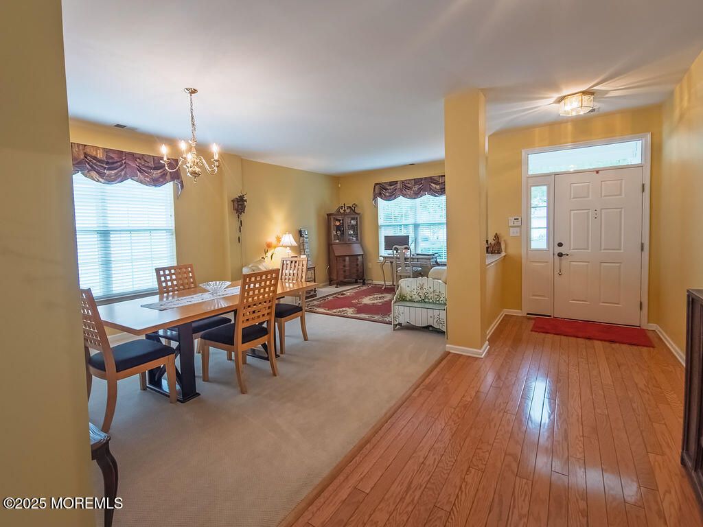 Chandelier, Dining room, Interior, Wood Texture Flooring