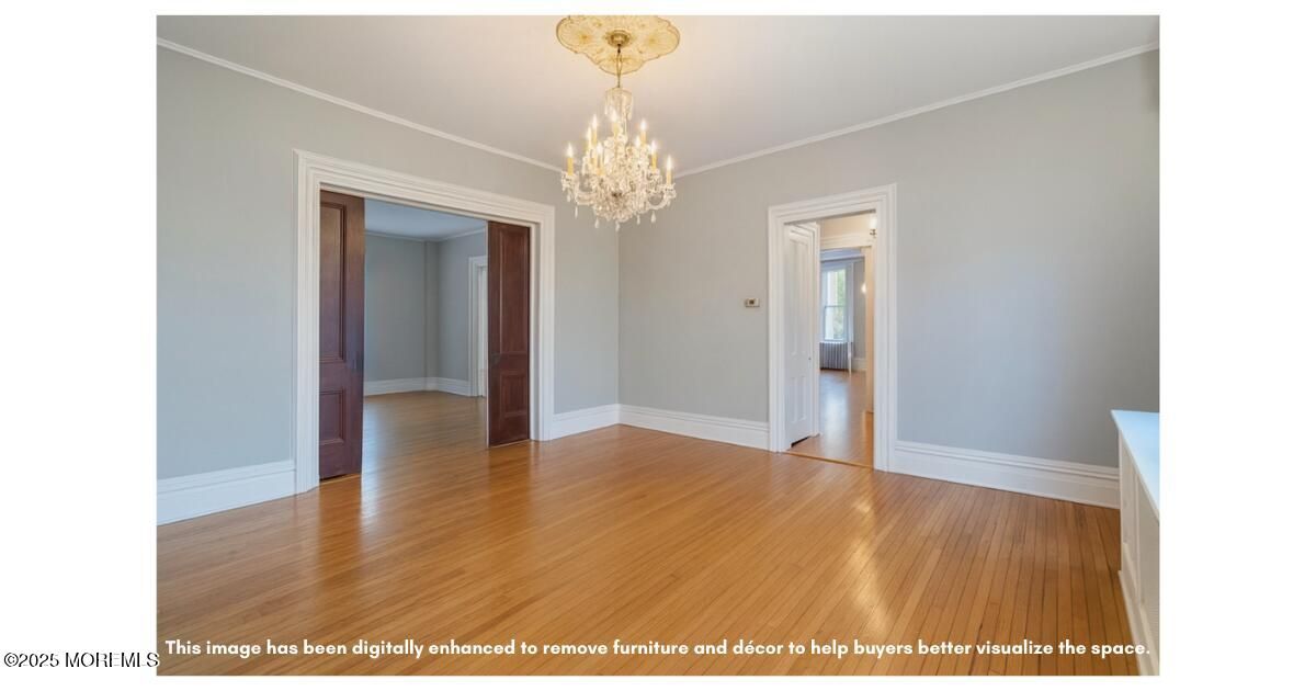 Chandelier, Empty room, Interior, Wood Texture Flooring