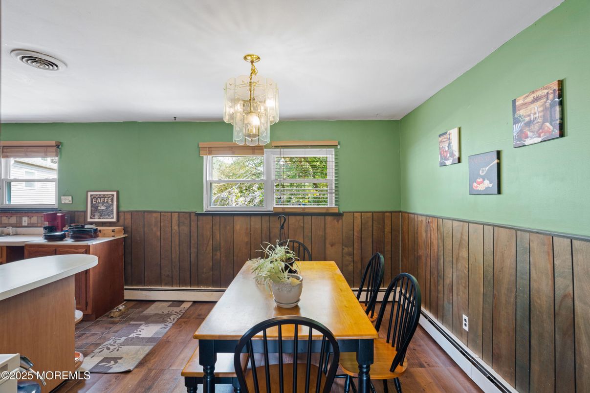 Chandelier, Dining room, Interior, Wood Texture Flooring