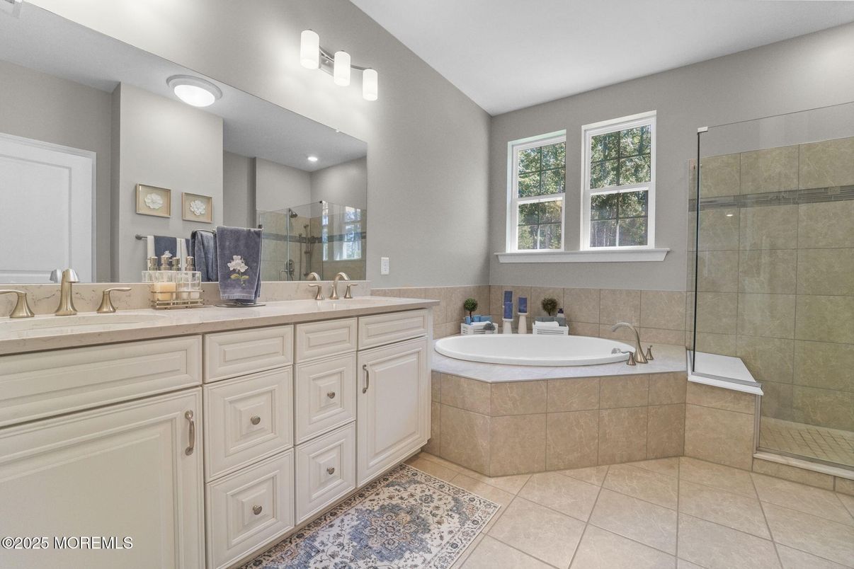 Bathroom, Dual Sink Vanities, Glass Shower, Interior