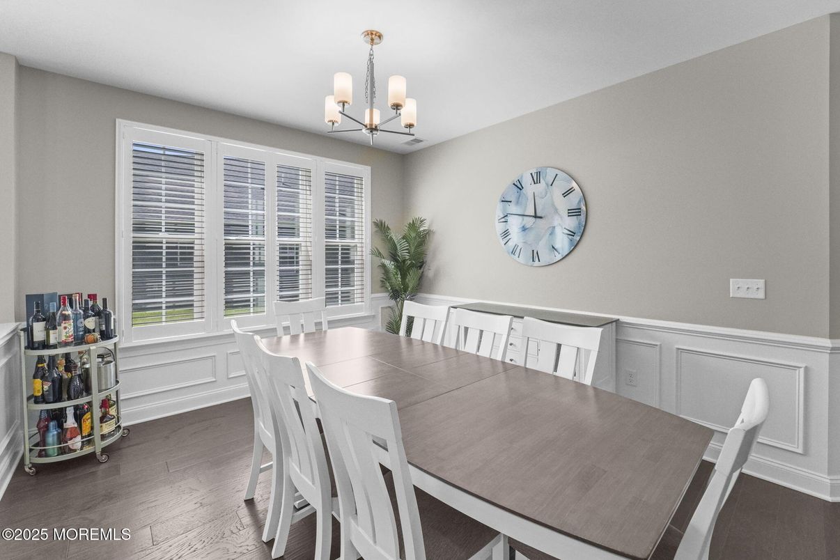 Chandelier, Dining room, Interior, Wood Texture Flooring
