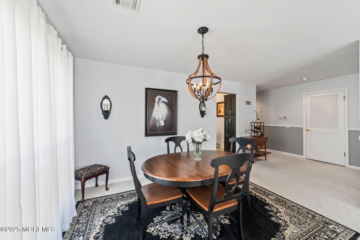 Chandelier, Dining room, Interior, Recessed Lighting