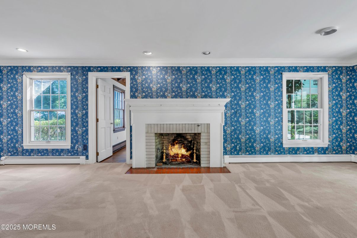 Empty room, Fireplace, Interior, Recessed Lighting