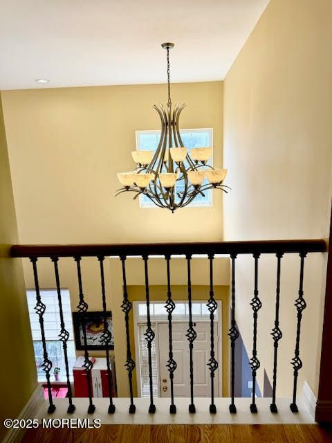 Chandelier, Interior, Recessed Lighting, Wood Texture Flooring
