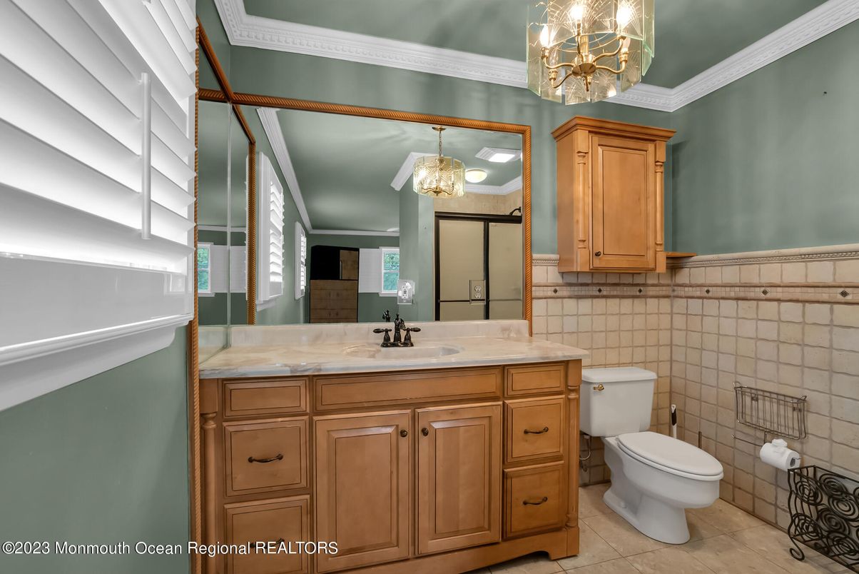 Bathroom, Chandelier, Interior
