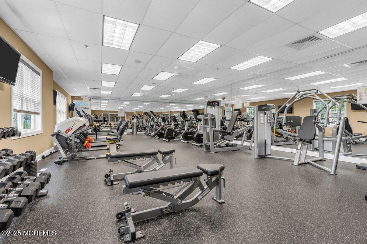 Fitness Equipment, Gym, Interior, Recessed Lighting