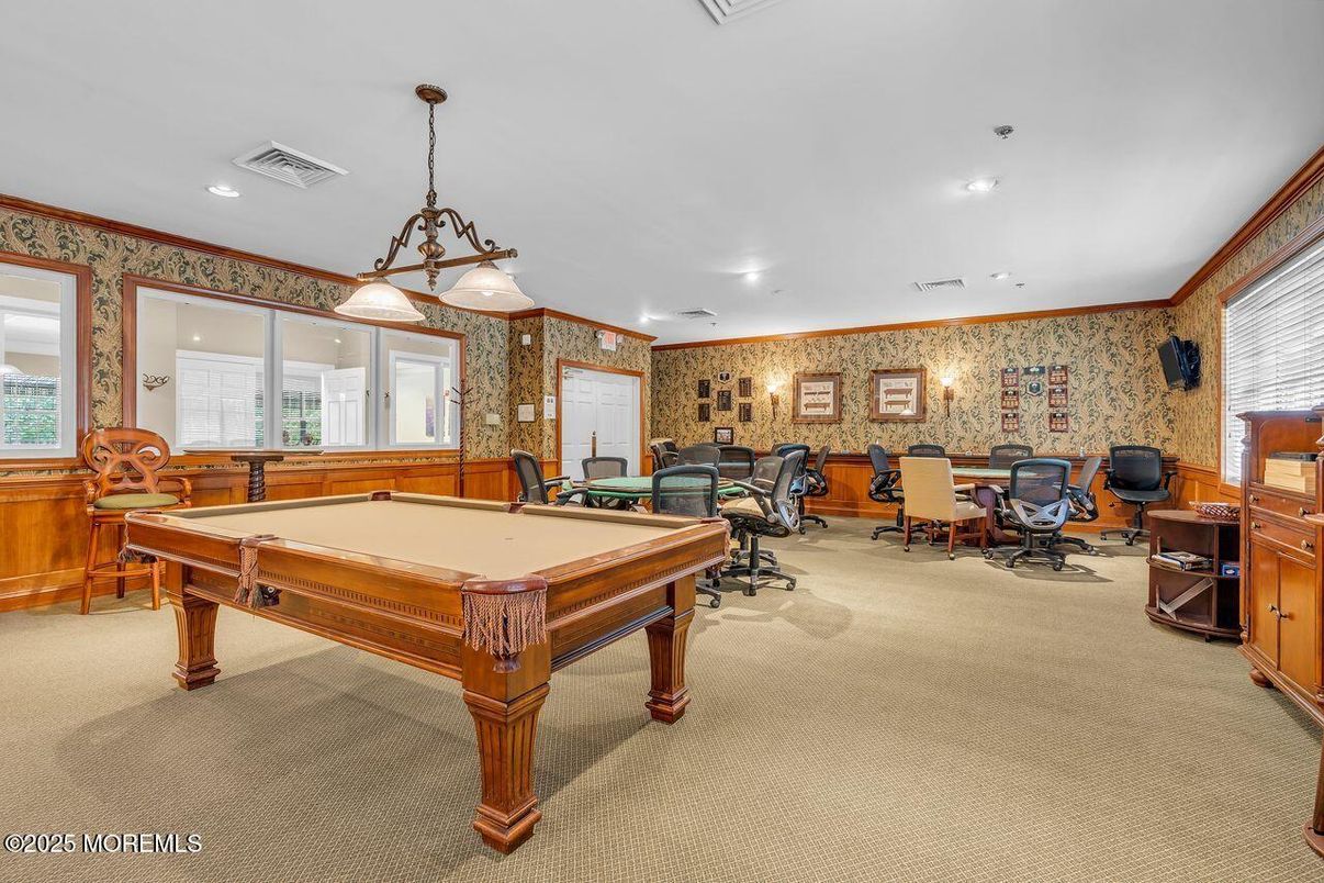 Billiard Table, Game Room, Interior, Pendant Lights, Recessed Lighting