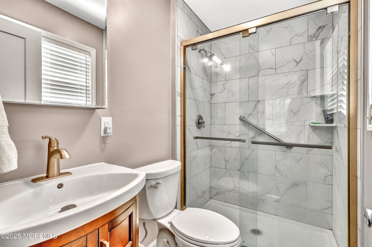 Bathroom, Glass Shower, Interior, Marble Walls